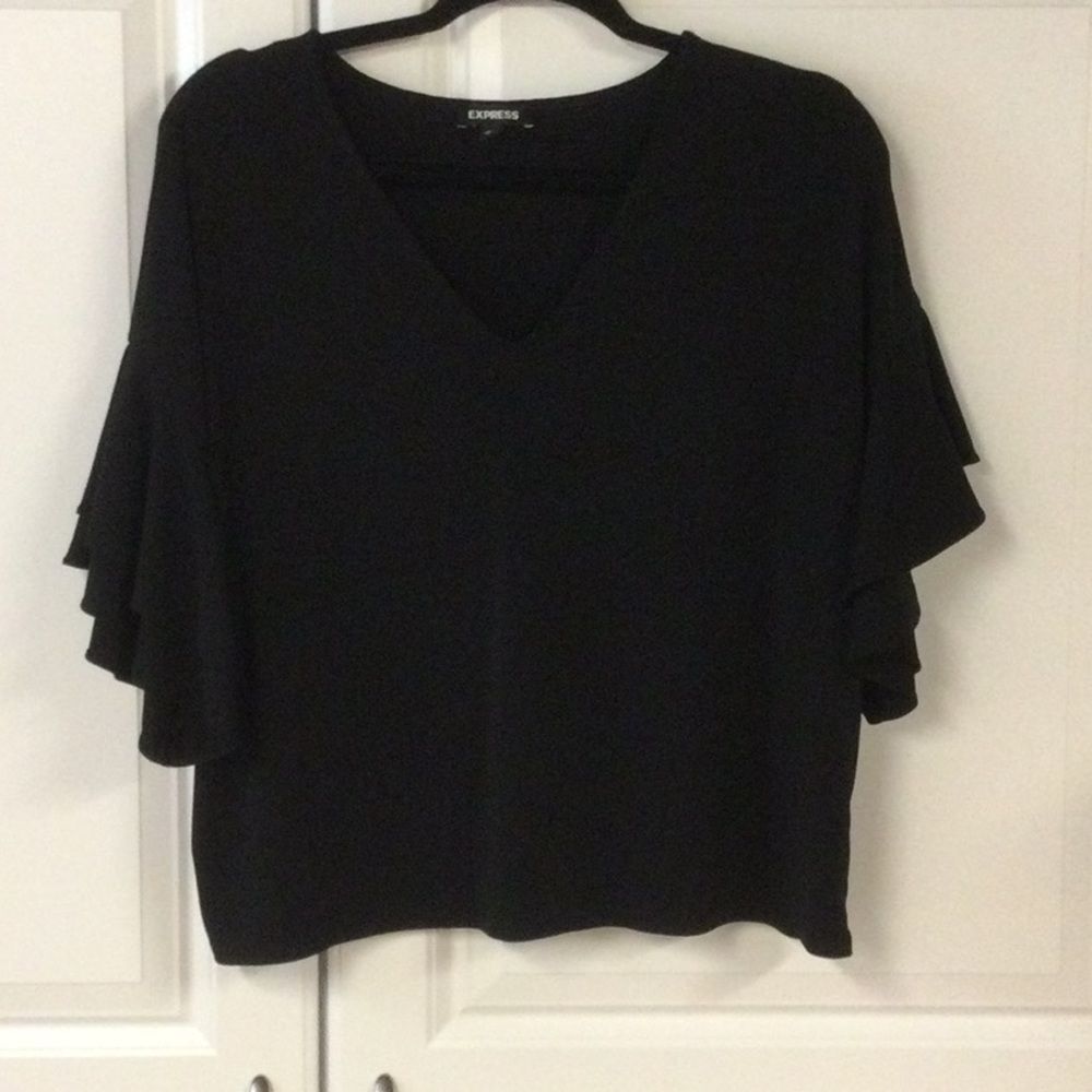 Express Black V-Neck Top